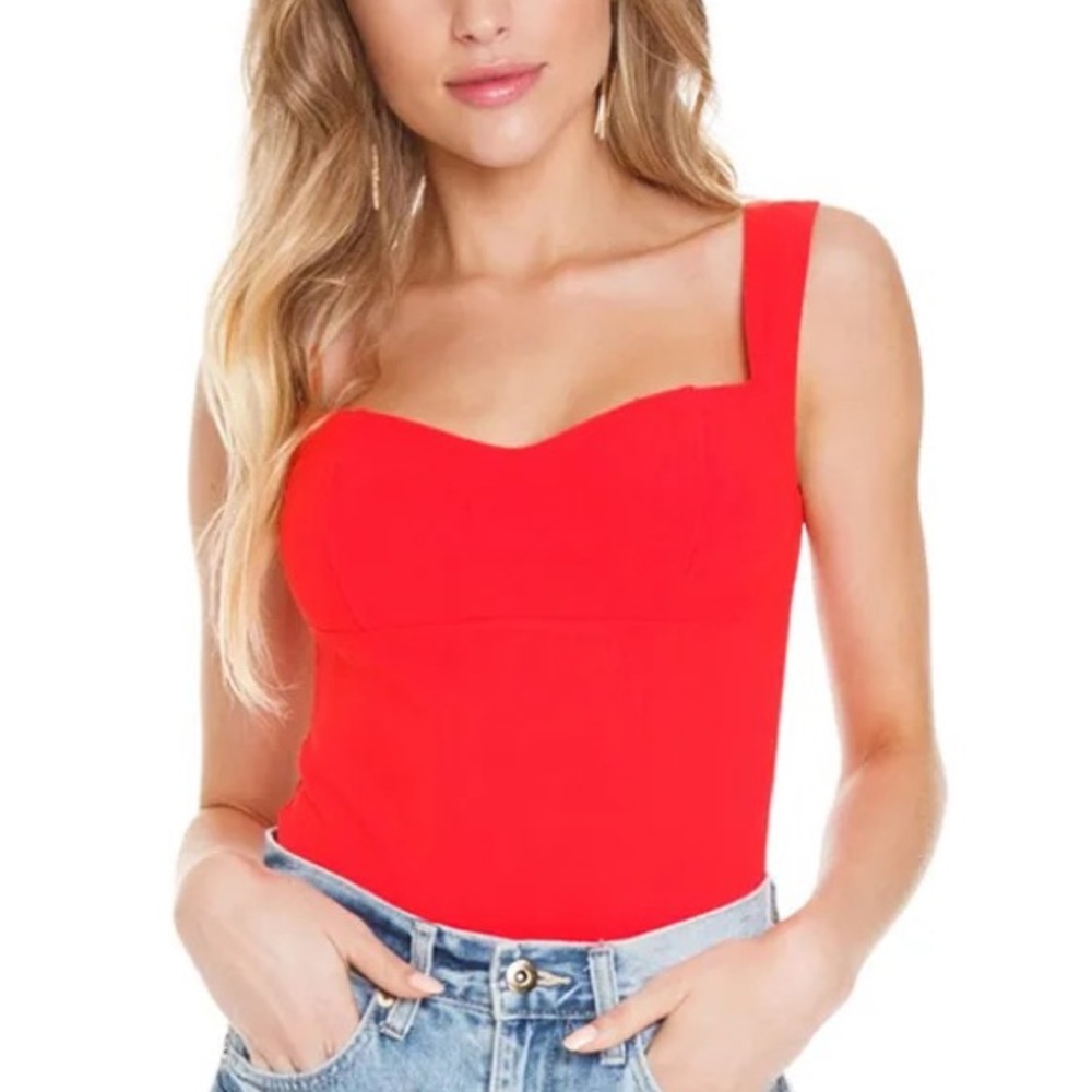Coral sweetheart neckline bodysuit
